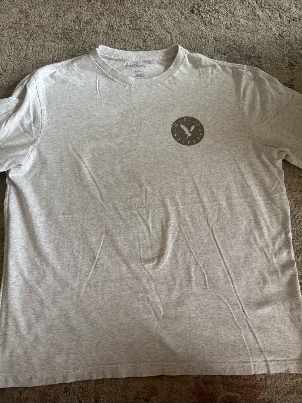 American Eagle Outfitters Light Gray Graphic Crew Tee